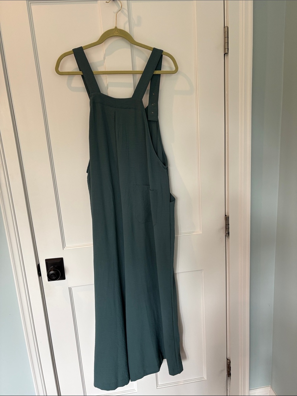 Relaxed Pinafore Jumpsuit in Teal Green - Picture 3 of 3